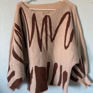 Shein Brown and Cream Sweater